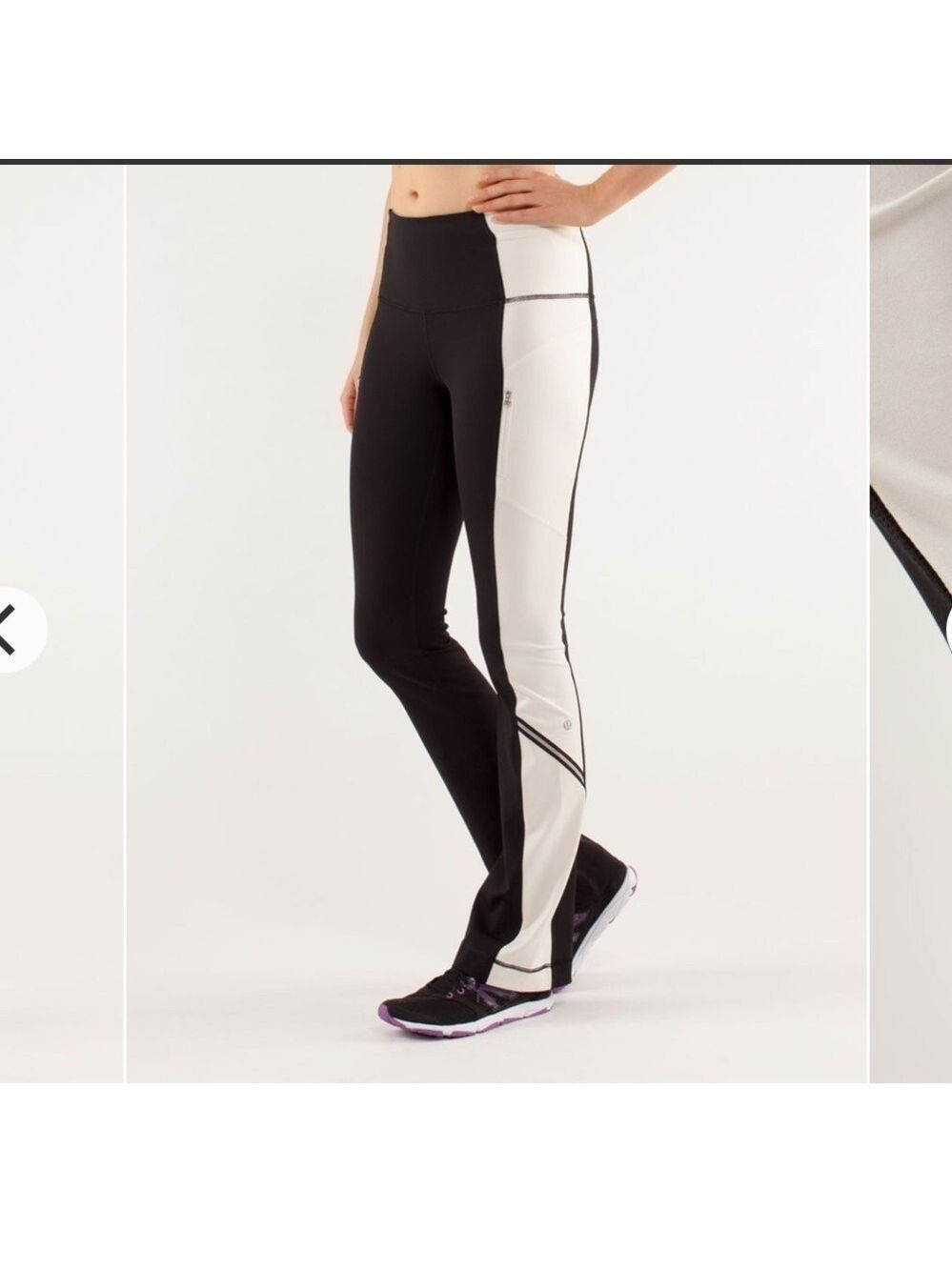 Lululemon Run Ice Queen Pant in Black / Polar Cream Sz 4